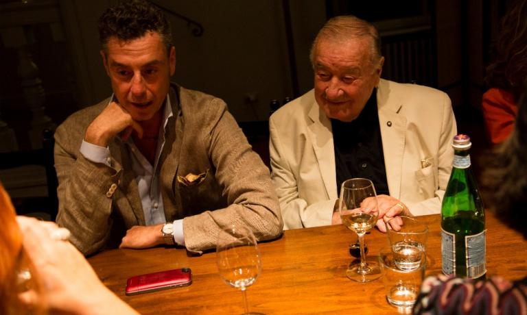 Among the guests at Villa Panna, there was also restaurateur Sirio Maccioni, who just celebrated the thirtieth anniversary of Le Cirque in New York. Here he is with his son Mauro