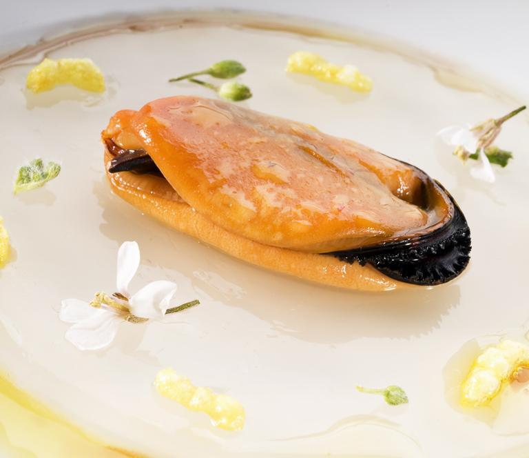 consommé gelé of mussels