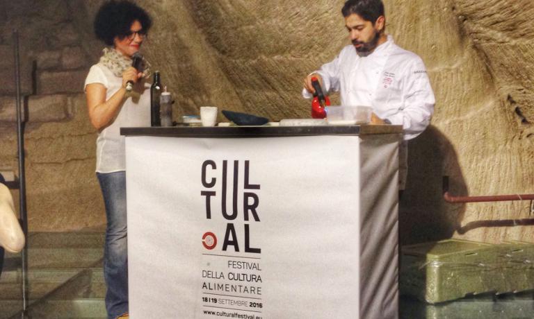 Cristian Torsiello of Osteria Arbustico in Valva (Salerno), presented by Sonia Gioia